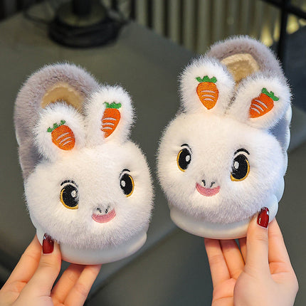 Winter Children's Cotton Slippers Girls' Princess Non-slip Warm Parent-child Large Small and Medium-sized Children's Baby Toddler Bag with Cotton Shoes Winter