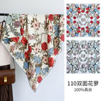 Double-sided flower burgundy garland / 110*110CM