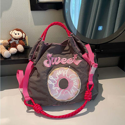 ball chain Japanese high quality eco-friendly shopping bag embroidered hand canvas bag nylon shopping bag