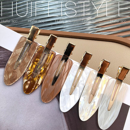 Seamless Hairpin Women's Summer Side Broken Hair Bangs Clip Headdress Wash Face Makeup Mask One-word Duckbill Hairpin