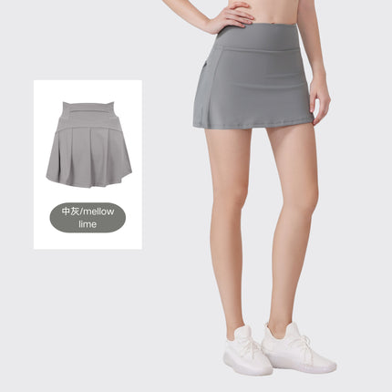 [in Stock] Ld Yoga Spring/Summer Short Skirt Anti-Exposure Fitness High-Waisted Sports Quick-Dry Training Tennis Pleated Skirt