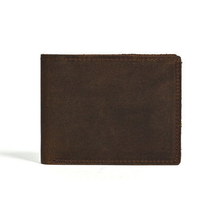 Foreign Trade Cross-Border Men's Wallet Amazon Supply Genuine Leather Small Bag Dollar Clip Crazy Horse First Layer Cowhide Retro Wallet