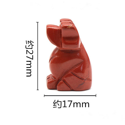 1in Puppy Crystal Agate Stone Mini Carved Small Animal Semi-Precious Stone Crafts Dog Small Ornaments