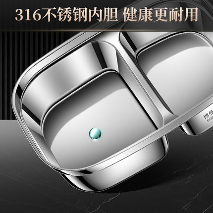 316 stainless steel micro vacuum fresh-keeping box lunch box large capacity office worker lunch box student portable lunch box suit