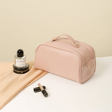 Korean-style new double-bone toast cosmetic bag women's large capacity portable wash storage bag travel business trip organizing bag