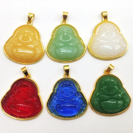 Ancient sand gold imitation jade gold-plated necklace jade brave Guanyin Buddha pendant live welfare drainage small gift supply