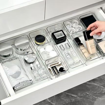 Cross-Border Drawer Partition Storage Box Dressing Table Built-In Cosmetics Storage Box Acrylic Transparent Desktop Organization Box