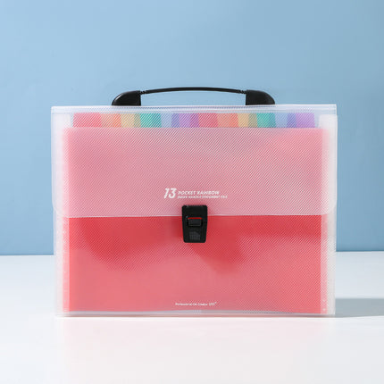 Large Capacity Organ Bag A4 Portable Organ Folder Test Paper File Storage Book Rainbow Inner Page Waterproof PP