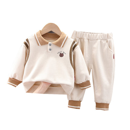 Children's Clothing Boys' Spring and Autumn Outfit Set 2025 New Stylish Toddler Autumn Long-Sleeve Baby Sweatshirt Two-Piece Set