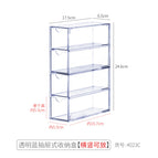Four drawer boxes - 1 blue background and transparent