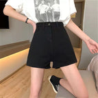 5740 # Black [denim wide leg pants] / S