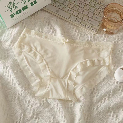 New Cream Girl Underwear Solid Color Seamless Quick-Drying Lace Sexy Ultra-Thin Summer High-End Thin Mask Shorts