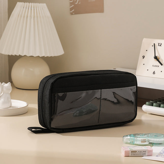 Simple Large-Capacity Pain Bag Pencil Case for Students, Multi-Functional, Stain-Resistant and High-Looking Stationery Box, School Supplies Storage Bag