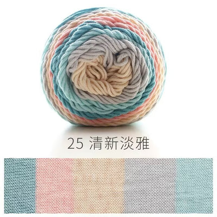 5 Strands of Rainbow Cotton Wool Cake Handmade DIY Knitted Doll Pillow Blanket Colorful Dot Yarn Milk Cotton Thread Ball Wholesale