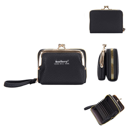 Baellerry New Women's Coin Purse Japanese Style Lychee Pattern Zipper Organ Mini Small Bag Wholesale Card Holder