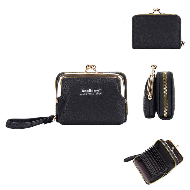 Baellerry New Women's Coin Purse Japanese Style Lychee Pattern Zipper Organ Mini Small Bag Wholesale Card Holder