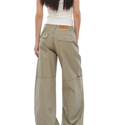2025 Summer New Style American-Style Loose-Fitting Slimming Casual Patchwork Floor-Length Wide-Leg Pants Loose Long Pants
