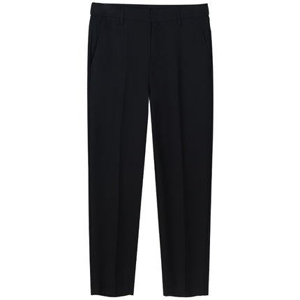 Pants men's cropped high-looking long legs men's casual suit pants black Gray small lower body small suit pants