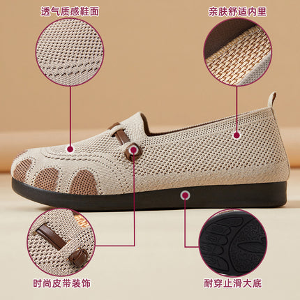 Women's Shoes 2026 New Style Single Shoes Temu Dropshipping Versatile Casual Shoes for Women with Wide Feet Slip-On Mom Shoes