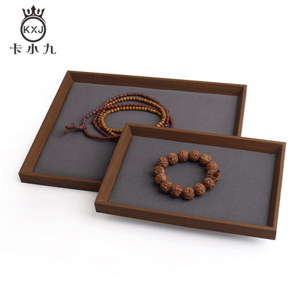 Peach Wood Jewelry Display Tray Empty Tray Counter Display Viewing Tray Jewelry Storage Tray Wooden Velvet Display Stand