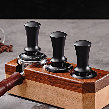 Cross border solid wood horizontal constant pressure coffee powder press adjustable 304 stainless steel coffee powder hammer wholesale