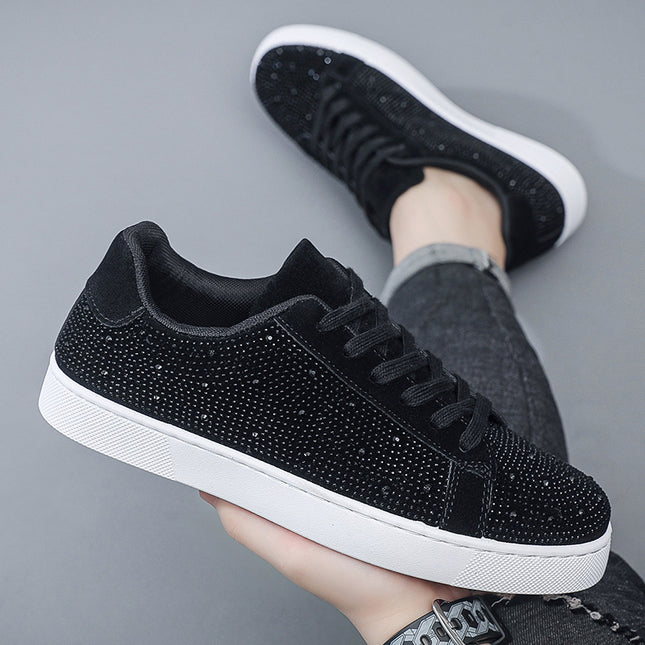 Men's Nightclub Casual Shoes Hot Drilling Social Men's Board Shoes Fashion Trend sneaker Niche Hong Kong Style Spirit Men's Shoes
