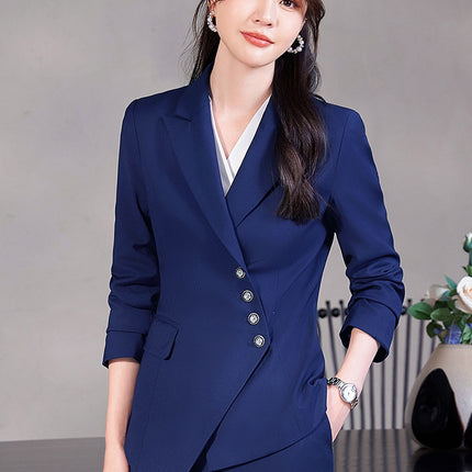Professional Suit suit Women's Senior Sense 2024 Spring and Autumn New Hotel Front Desk Beauty Salon Overalls Suit Jacket