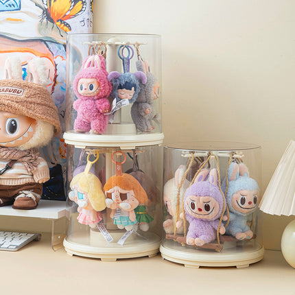 Rab cloth pendant display box transparent rotating labubu plush toy doll hand-made blind box storage display rack