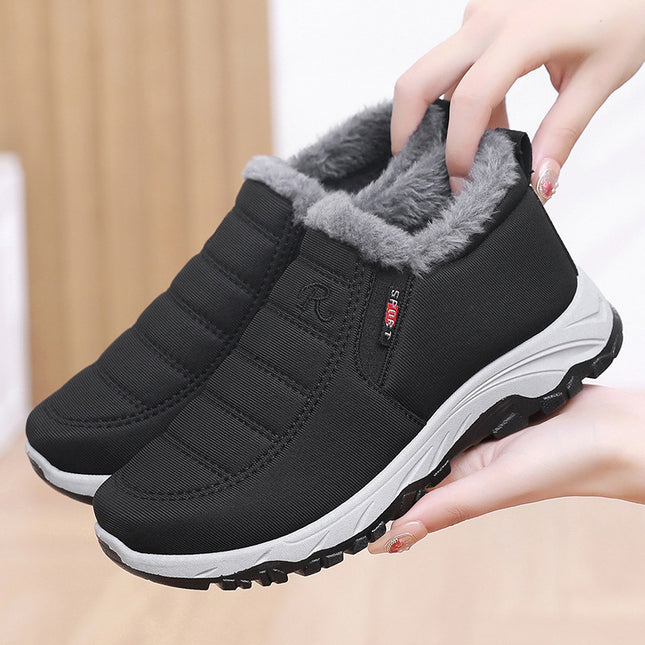 Middle-Aged and Elderly Cotton Shoes for Men and Women, Fleece-Lined Old Beijing Cloth Shoes, Thickened and Warm, Women's Low-Top Cold-Proof, Same Style as Export Models