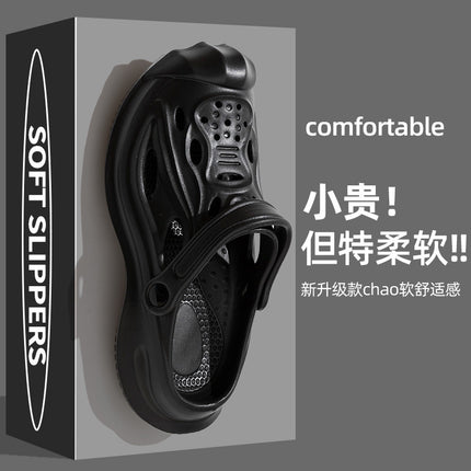 Croc Shoes Men's Outdoor Wading Shoes New Anti-Slip Slippers Outer Wear Deodorant Eva Seaside Toe-Cap Garden Shoes for Men