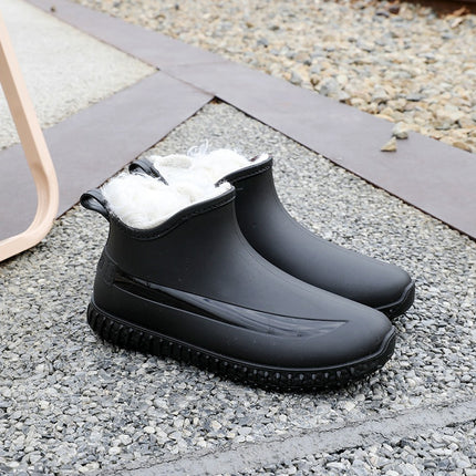 New Japanese Style Simple Short Rain Boots Women's Summer Waterproof Non-Slip Rain Boots Thick Bottom Cyber Popular Fashion Wear-Resistant Rubber Shoes Water Boots