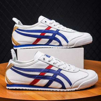 Couple's New Spring First-Layer Cowhide Forrest Gump Shoes, Fashionable and Breathable Sports and Leisure Sneakers, Comfortable White Shoes