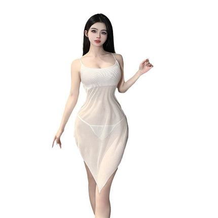 Slim Fit Sexy Nightgown Hot Sling Nightgown Irregular Skirt Thin Sexy Nightgown Bed Attack Speed Skirt 2418