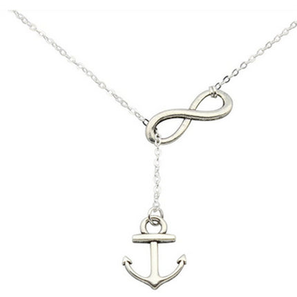 Vintage Simple Lucky Number 8 Cross Short Necklace Owl Ship Anchor Bird Necklace Jewelry Wholesale