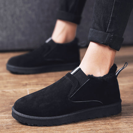 Men's Winter Snow Boots with Fleece Lining, Thickened Cotton Shoes, Korean Style Snow Cotton Shoes, Loafers, Trendy