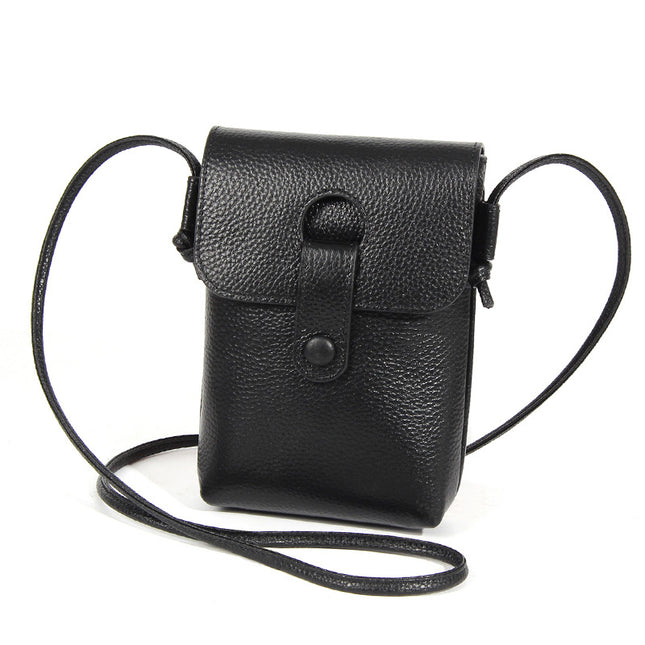 Genuine Leather Mobile Phone Bag for Women Cross-Body, High-End Fashion, First-Layer Cowhide Shoulder Bag, Lightweight Mobile Phone Bag, Simple Export