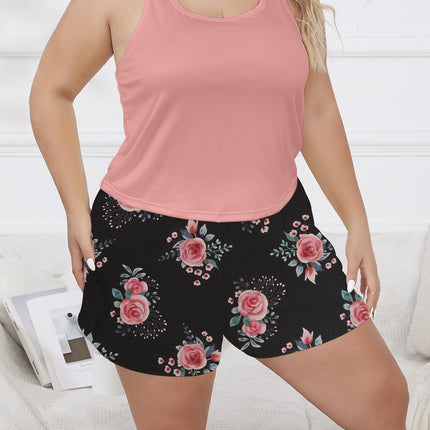 Cross-border Foreign Trade Wholesale Pajamas Women's Summer Sling Plus Size Shorts Loose Cute Girl's Thin Home Clothes