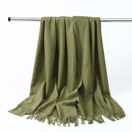 Wool Scarf Shawl High-End Versatile Cashmere Scarf Women's Winter 2025 New Men's Solid Color Scarf Wholesale
