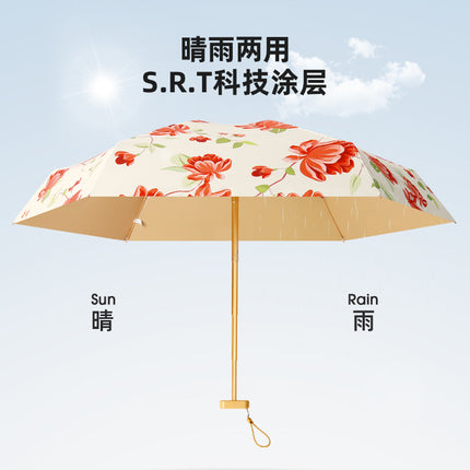 Retro Mini Flap Pocket Pants Sunshade, Sun Protection and Uv Protection Umbrella for Women, Compact and Portable Sun Umbrella, Lady Bag with Customized Logo