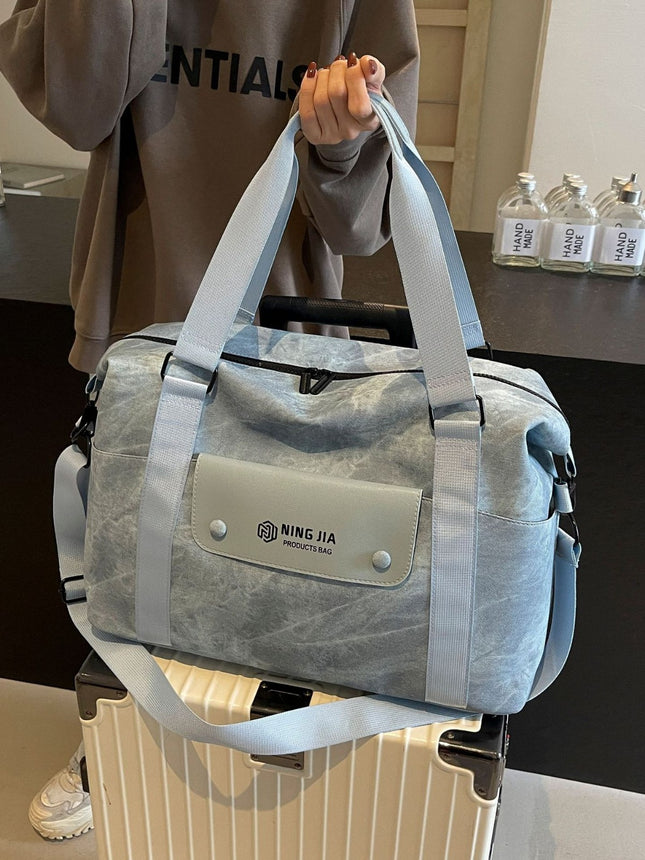 Fashionable and Stylish European and American Style Multi-Pocket Travel Bag with Dry and Wet Separation, Sports Gym Bag, Can Be Attached to a Trolley, Portable