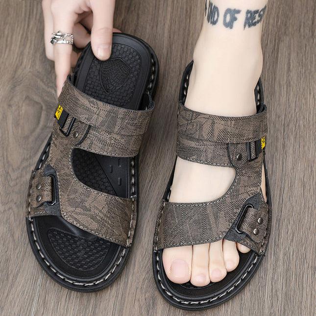 Sandals for Men, Summer Outdoor Wear, Wear-Resistant Beach Vietnamese Slippers, Dual-Purpose for Driving and Wading, Work Sandals