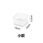 8028. Short transparent box-Square small-stackable without lid