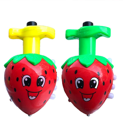 Cartoon luminous strawberry gyro music rotating outdoor lights children flash toys night market stall supply wholesale
