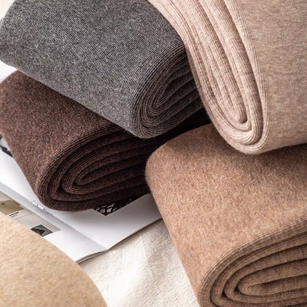 Autumn and Winter Fleece-Lined Thickened 3D Peach Hip High-Waisted Tummy Control Cotton Integrated Leggings Coffee Oatmeal White Footed Tights