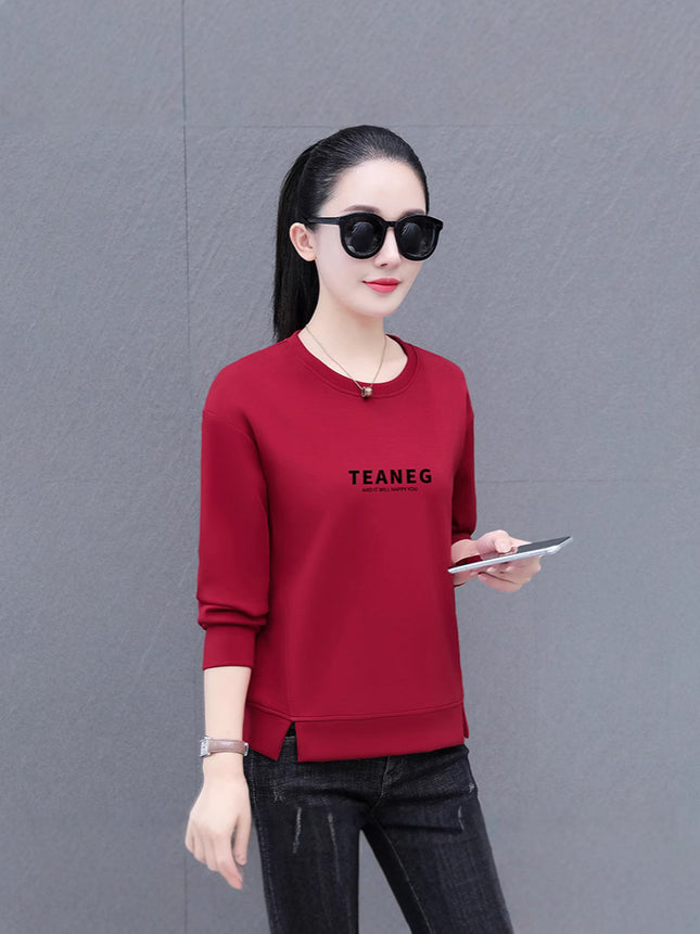 Spring, Autumn and Winter Sports Suit for Plus Size Women 2025 New Loose Round Neck Sweatshirt Casual Free Shipping One Piece Drop Shipping Long Sleeve
