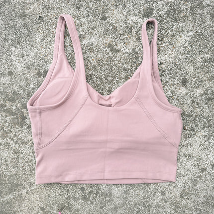 Women's Solid Color U-Shaped Sexy Back Fitness Yoga Training Tight Sports Underwear Breathable Running Vest TANK
