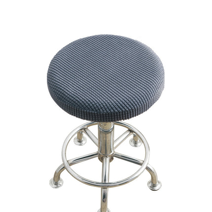 Universal Simple Round Stool Cover, Fully Enclosed, Dustproof, Non-Slip, Fleece Bar Stool Cover for Beauty Salon Swivel Chair Cushion