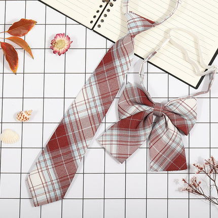 Japanese Plaid JK Tie Tie Set Women's College Style Graduation Photo Free Accessories Korean Style Bow Mariners Suit