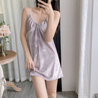 Gold velvet hot silver butterfly-light purple hanging skirt / M