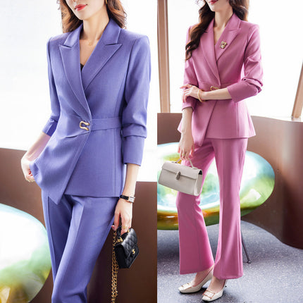 High-end Suit suit Women's Spring and Autumn Temperament Goddess Fan Waist Tight Business Suit Dress High-end Beauty Professional Work Clothes